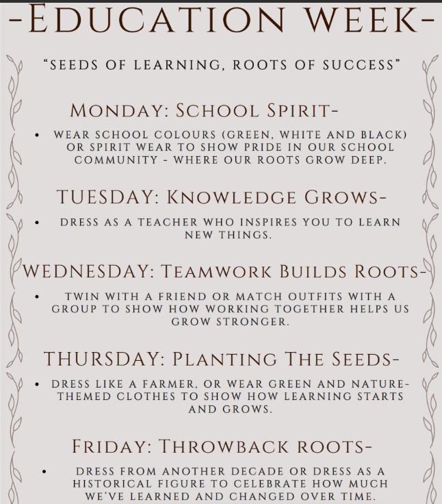 Education Week Theme Days